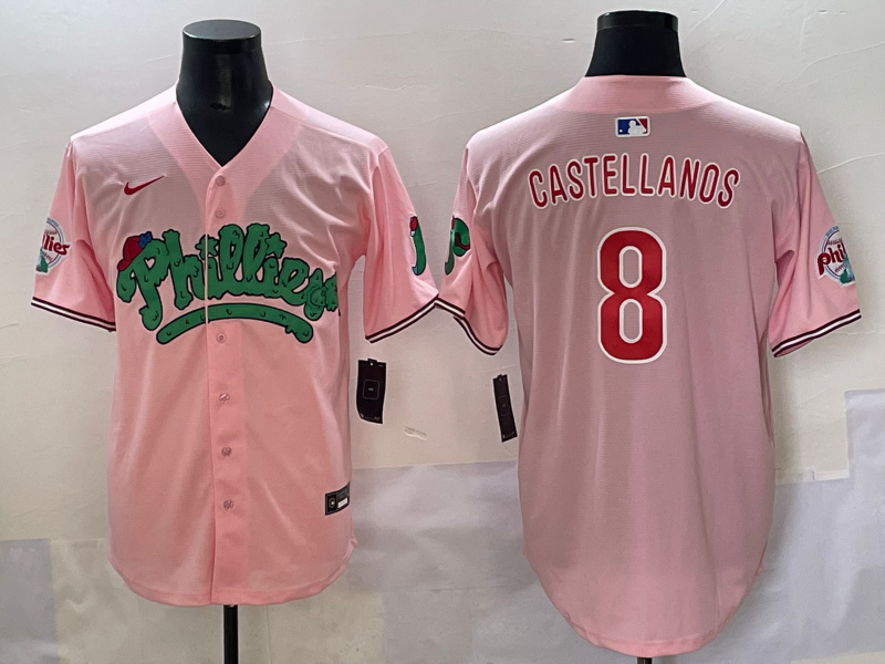 Men's Philadelphia Phillies Nick Castellanos #8 Pink Jersey